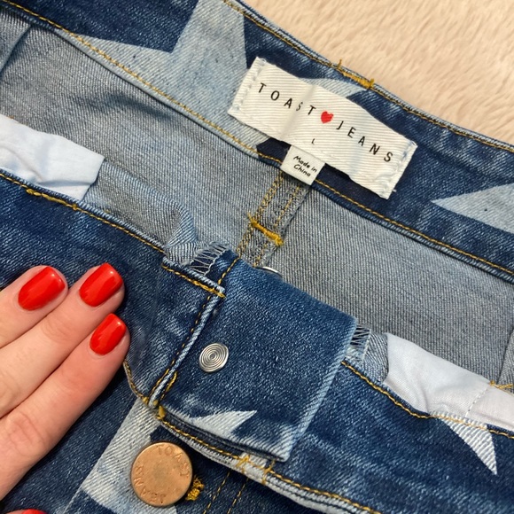 Denim Mini Skirt, Star printed - Picture 4 of 5